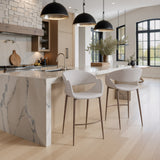Limay Beige & Walnut Counter Stool by Zuomod at Eve Furniture