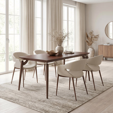 Limay Beige & Walnut Dining Chair (Set of 2) by Zuomod at Eve Furniture