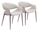 Limay Beige & Walnut Dining Chair (Set of 2) by Zuomod at Eve Furniture
