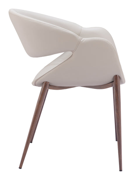 Limay Beige & Walnut Dining Chair (Set of 2) by Zuomod at Eve Furniture