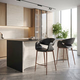 Limay Counter Stool Black & Walnut by Zuomod at Eve Furniture