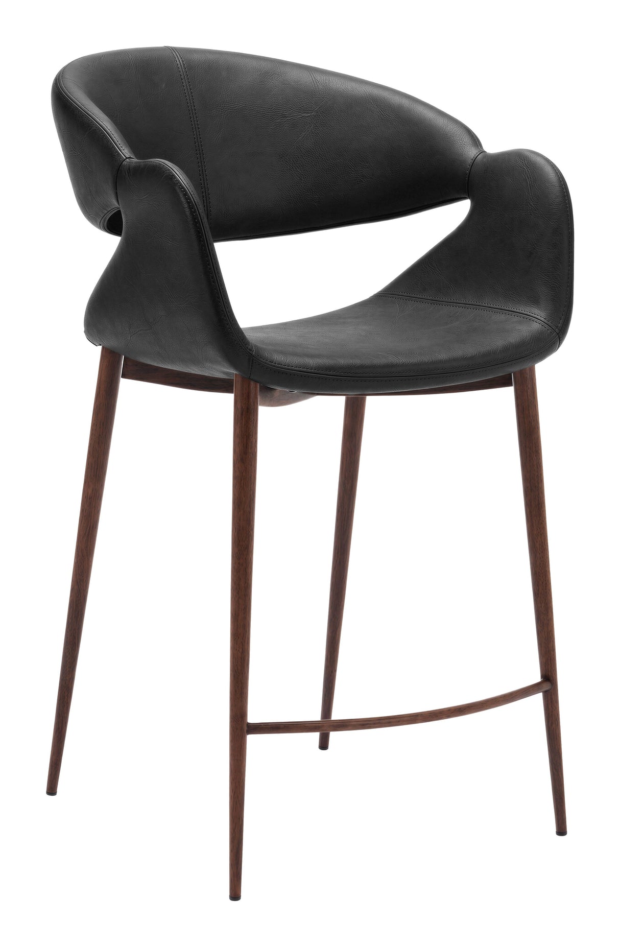 Limay Counter Stool Black & Walnut by Zuomod at Eve Furniture