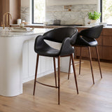 Limay Counter Stool Black & Walnut by Zuomod at Eve Furniture