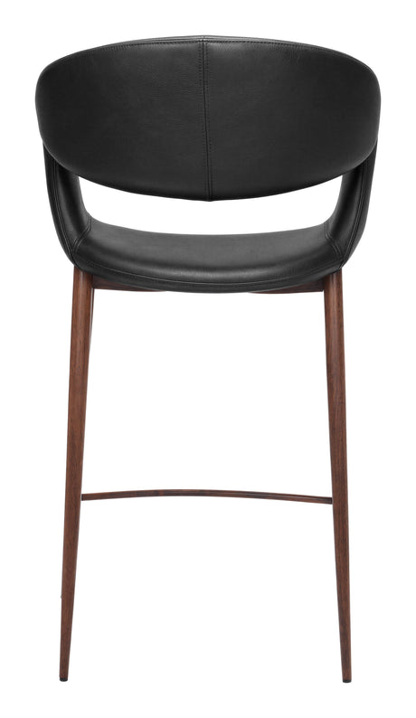 Limay Counter Stool Black & Walnut by Zuomod at Eve Furniture