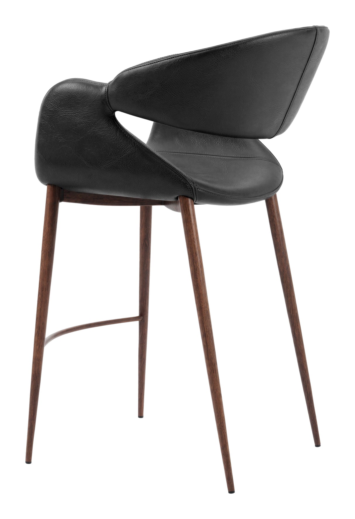 Limay Counter Stool Black & Walnut by Zuomod at Eve Furniture