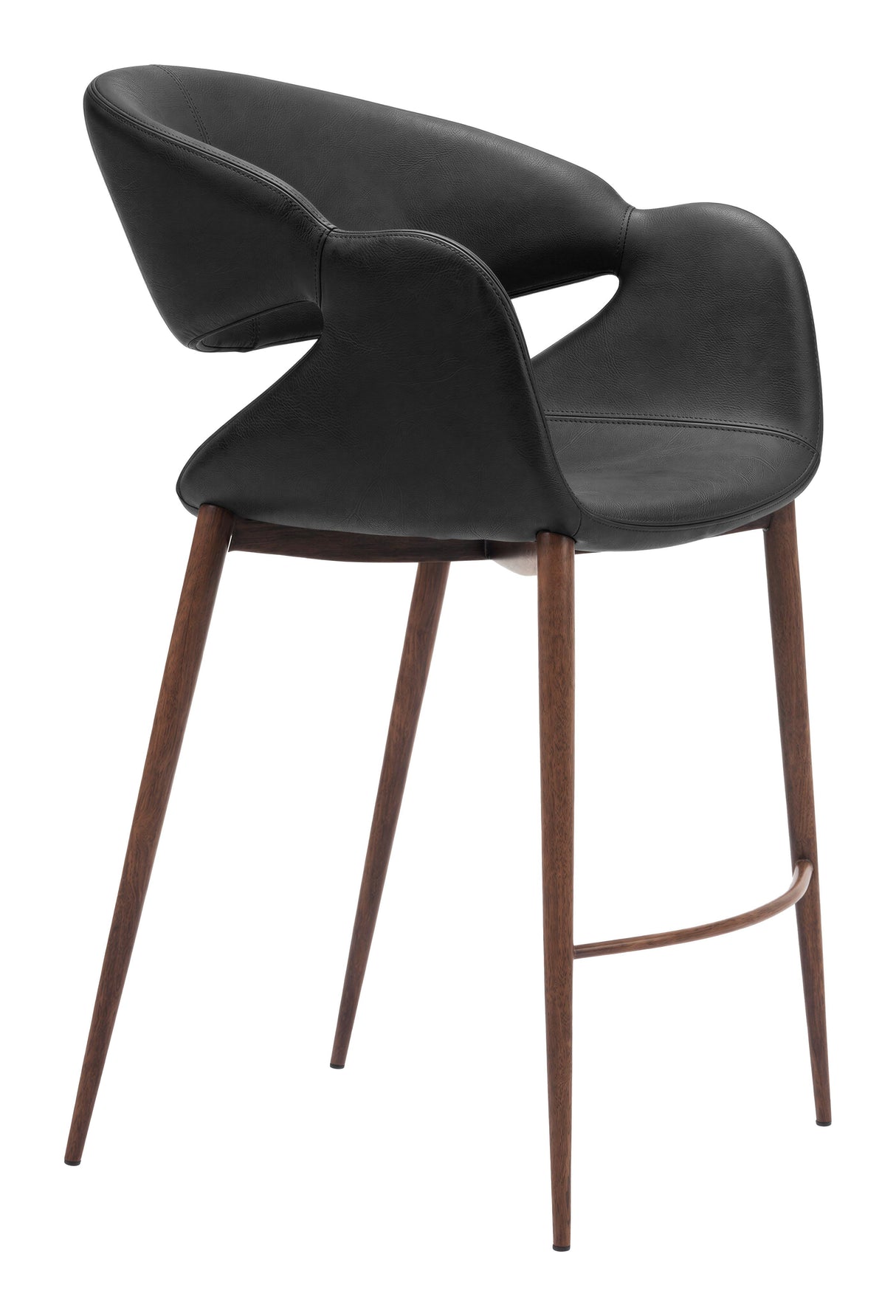 Limay Counter Stool Black & Walnut by Zuomod at Eve Furniture