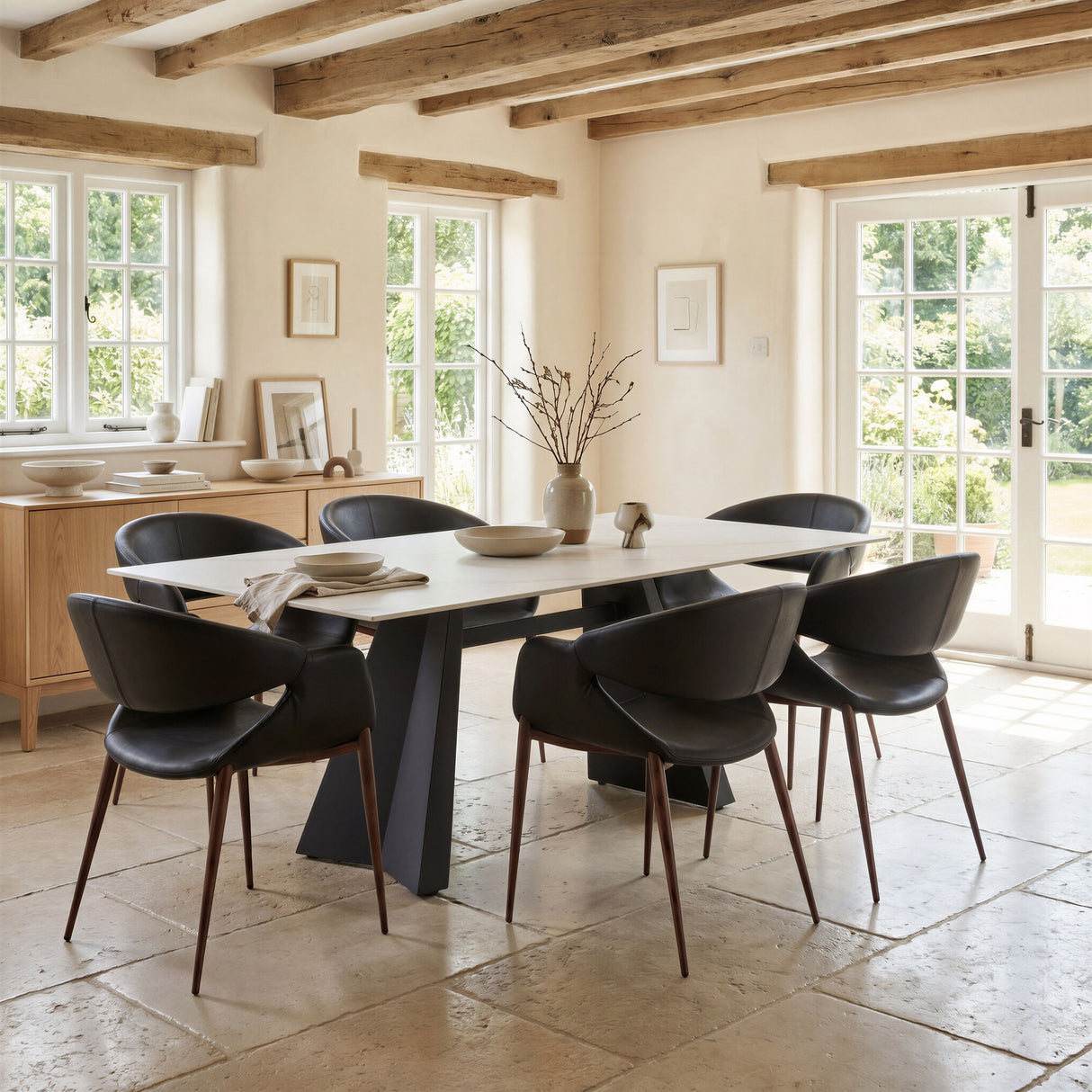 Limay Dining Chair Black & Walnut by Zuomod at Eve Furniture