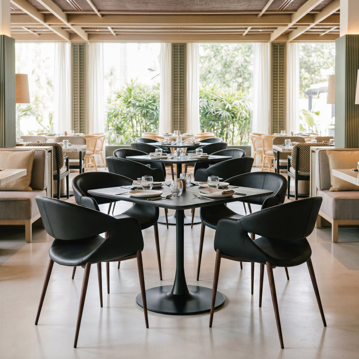 Limay Dining Chair Black & Walnut by Zuomod at Eve Furniture