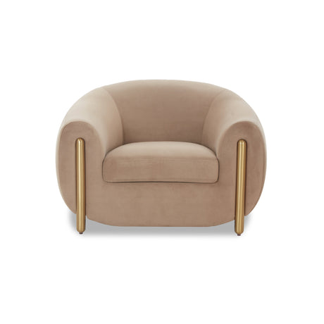 Lina Cafe Au Lait Performance Velvet Accent Chair by TOV Furniture at Eve Furniture
