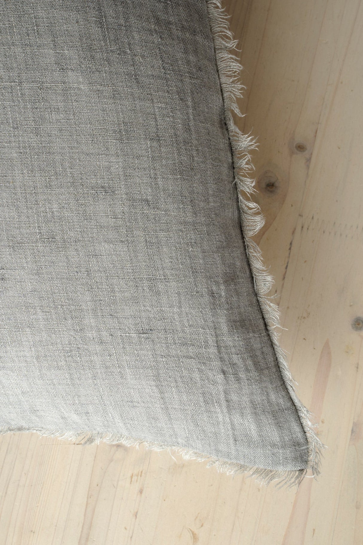 Lina Linen Pillow Grey Cover w/Filler, Set of 2 by Mercana at Eve Furniture