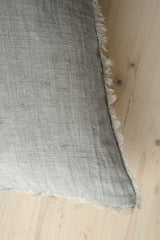 Lina Linen Pillow Grey Cover w/Filler, Set of 2 by Mercana at Eve Furniture