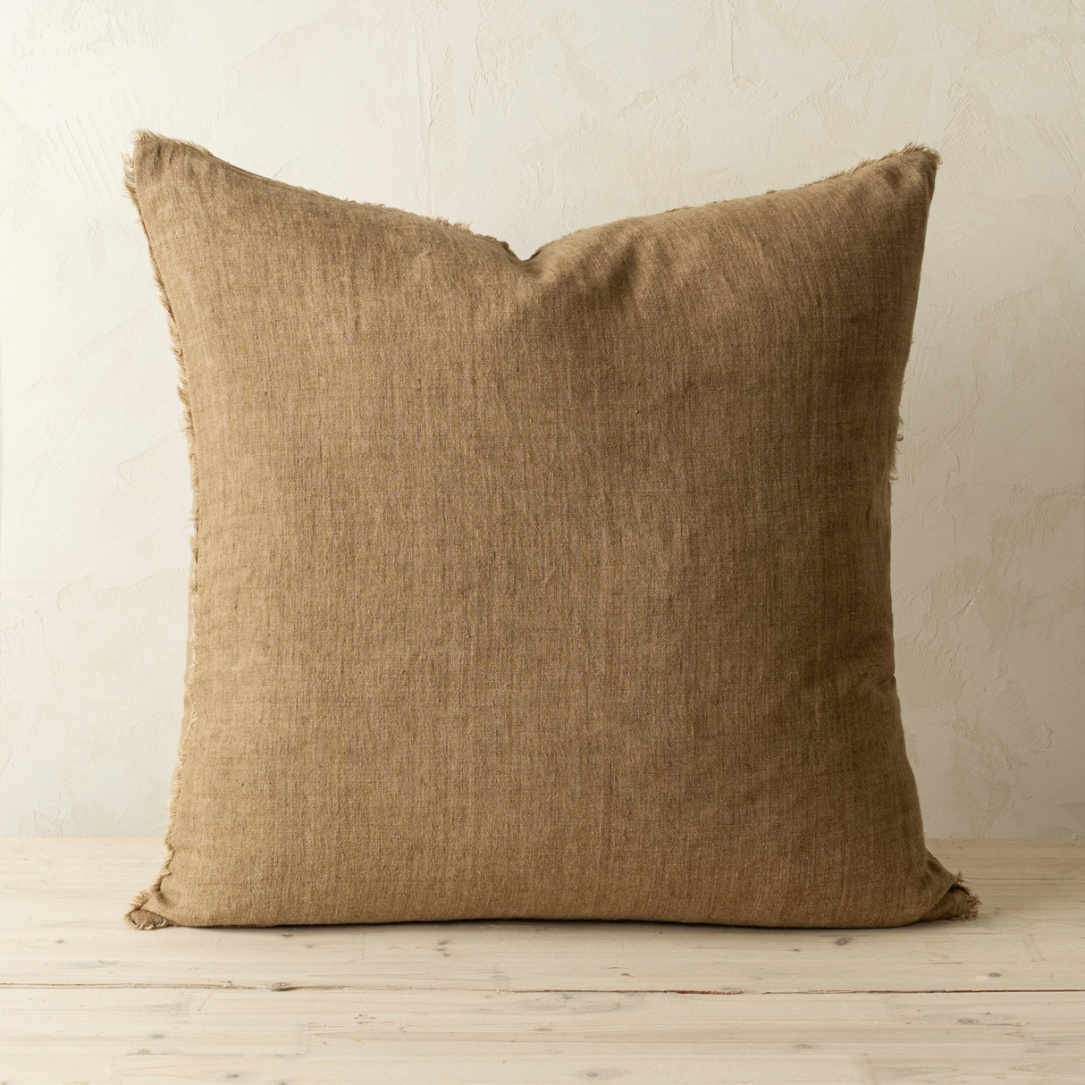 Lina Linen Pillow Hazelnut Cover w/Filler, Set of 2 by Mercana at Eve Furniture