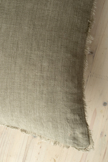Lina Linen Pillow Mink Cover w/Filler, Set of 2 by Mercana at Eve Furniture