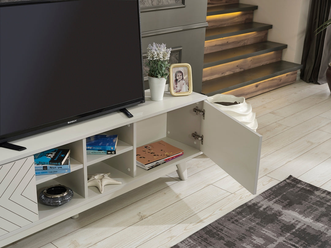 Lina Tv Stand Grey by Furnia at Eve Furniture