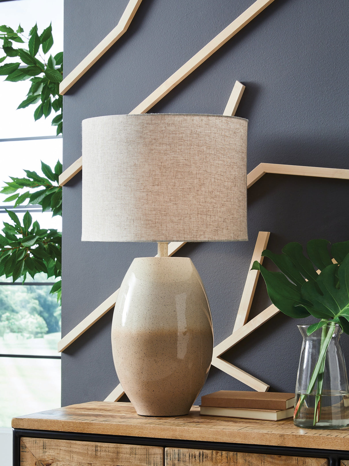 Linas Cream/Beige Table Lamp by ASHLEY FURNITURE at Eve Furniture