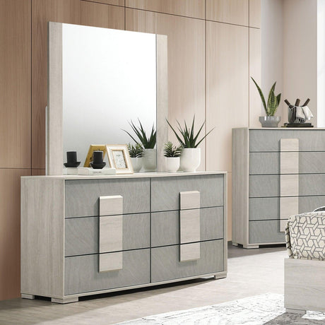 Lincolt White Wash/Stone Gray Dressser by Furniture of America at Eve Furniture