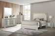 Lincolt Whitewash/Stone Gray LED Queen Panel Bed by Furniture of America at Eve Furniture