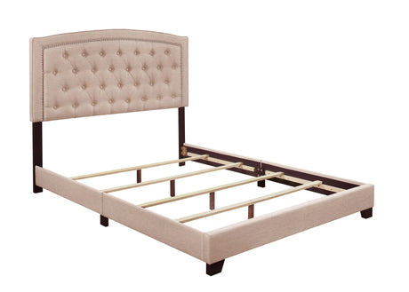 Linda Beige Full Upholstered Bed by Homelegance at Eve Furniture
