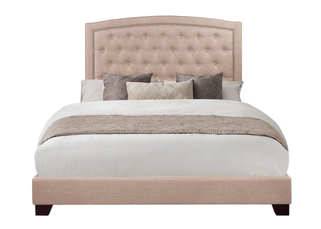 Linda Beige Queen Upholstered Bed by Homelegance at Eve Furniture