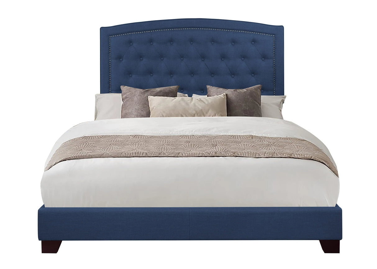 Linda Blue Full Upholstered Bed by Homelegance at Eve Furniture