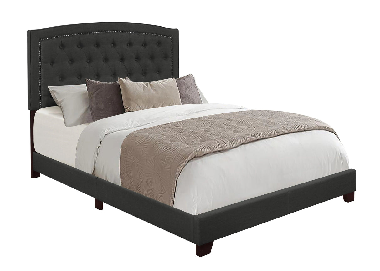 Linda Dark Gray Full Upholstered Bed by Homelegance at Eve Furniture