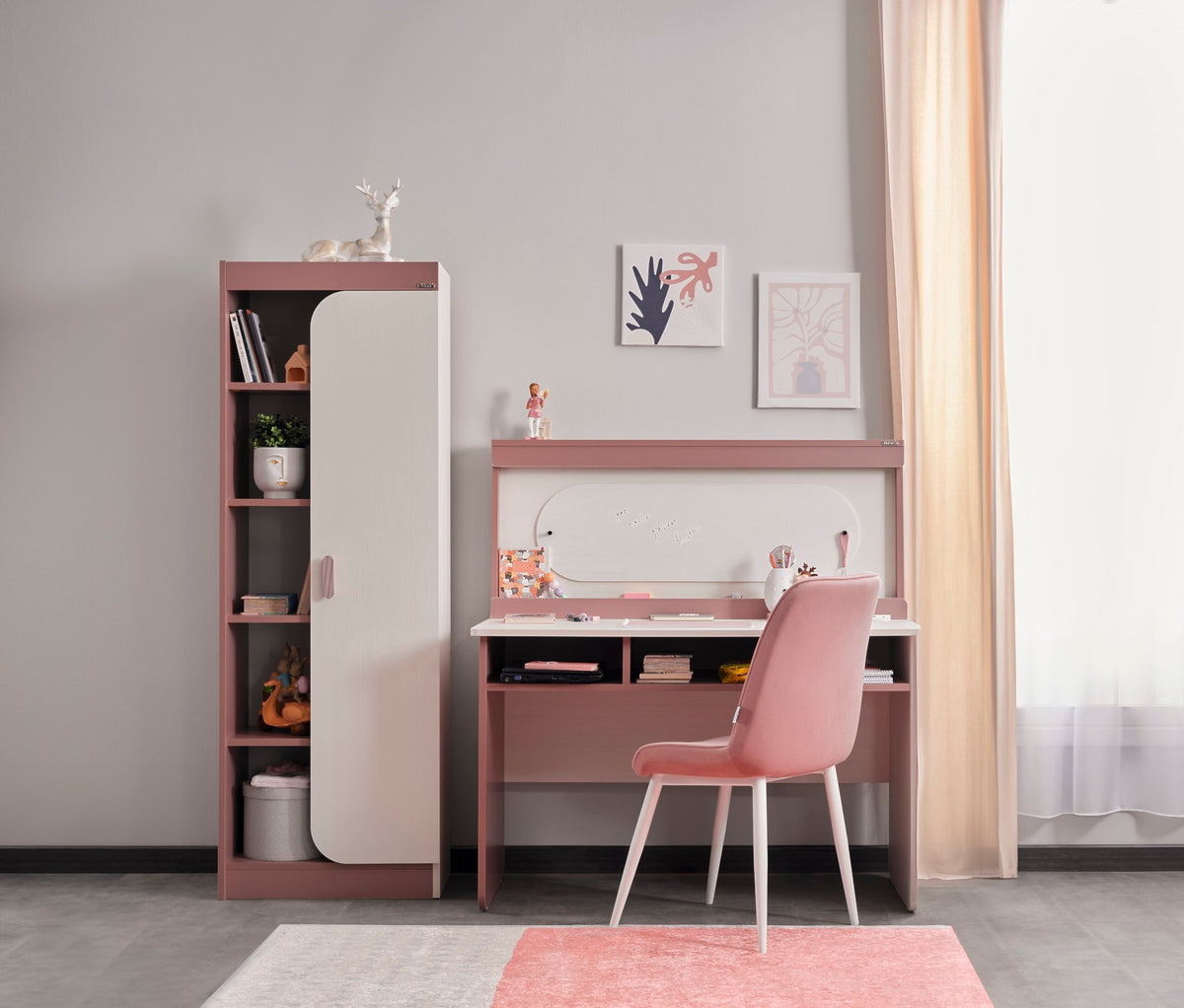 Linda Kids Room Set (Twin Bed & Study Desk & Nightstand) by Furnia at Eve Furniture