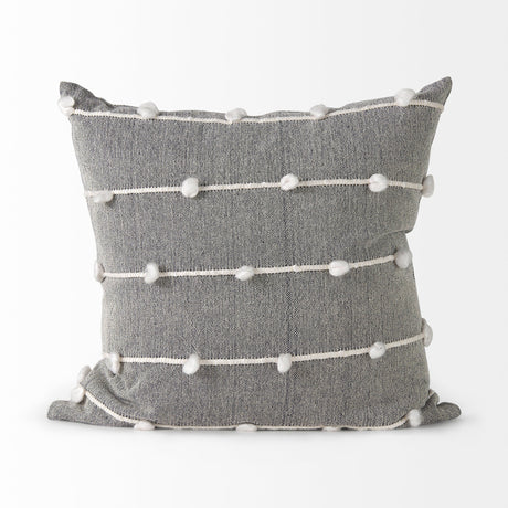Linda Navy And Cream With White Detail Decorative Pillow Cover by Mercana at Eve Furniture