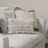 Linda Navy And Cream With White Detail Pillow Cover w/Down Filler, Set of 2 by Mercana at Eve Furniture