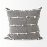 Linda Navy And Cream With White Detail Pillow Cover w/Non-Allergen Filler, Set of 2 by Mercana at Eve Furniture