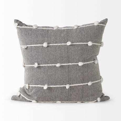 Linda Navy And Cream With White Detail Pillow Cover w/Non-Allergen Filler, Set of 2 by Mercana at Eve Furniture