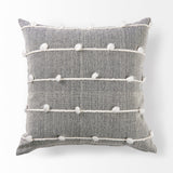 Linda Navy And Cream With White Detail Pillow Cover w/Non-Allergen Filler, Set of 2 by Mercana at Eve Furniture