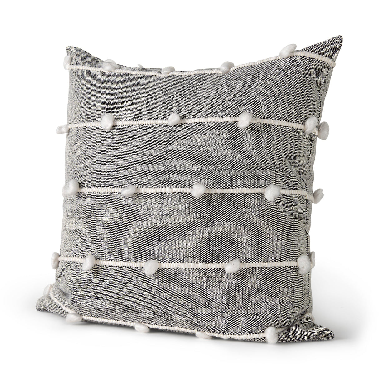 Linda Navy And Cream With White Detail Pillow Cover w/Non-Allergen Filler, Set of 2 by Mercana at Eve Furniture