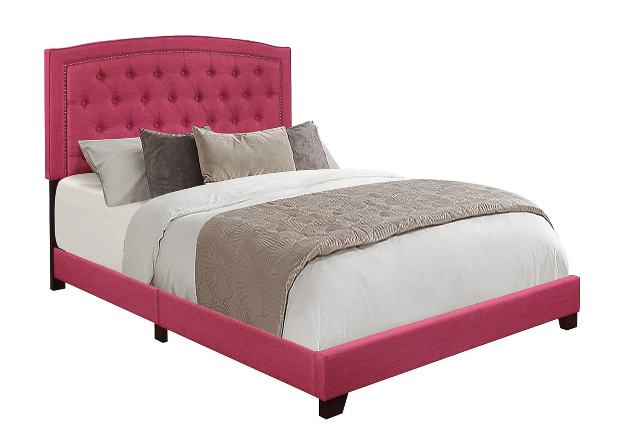Linda Pink Queen Upholstered Bed by Homelegance at Eve Furniture