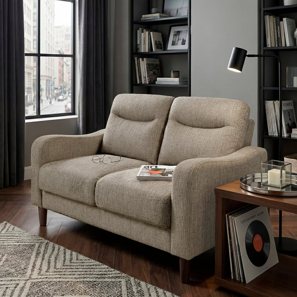 Linden Brown Loveseat by Homelegance at Eve Furniture
