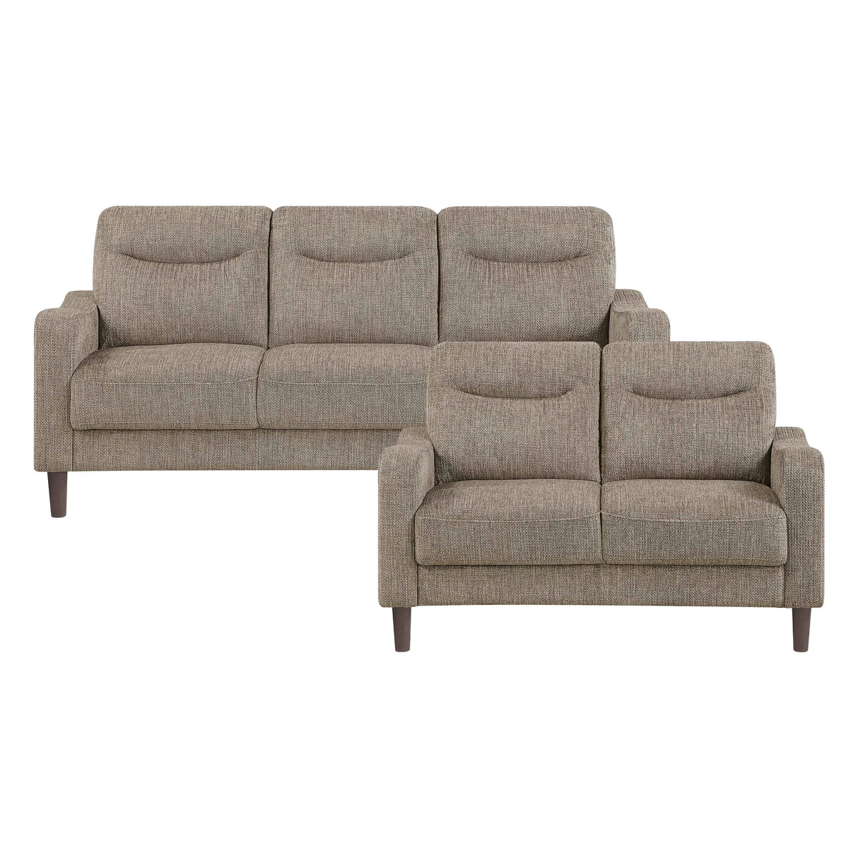 Linden Brown Living Room Set (Sofa & Loveseat)