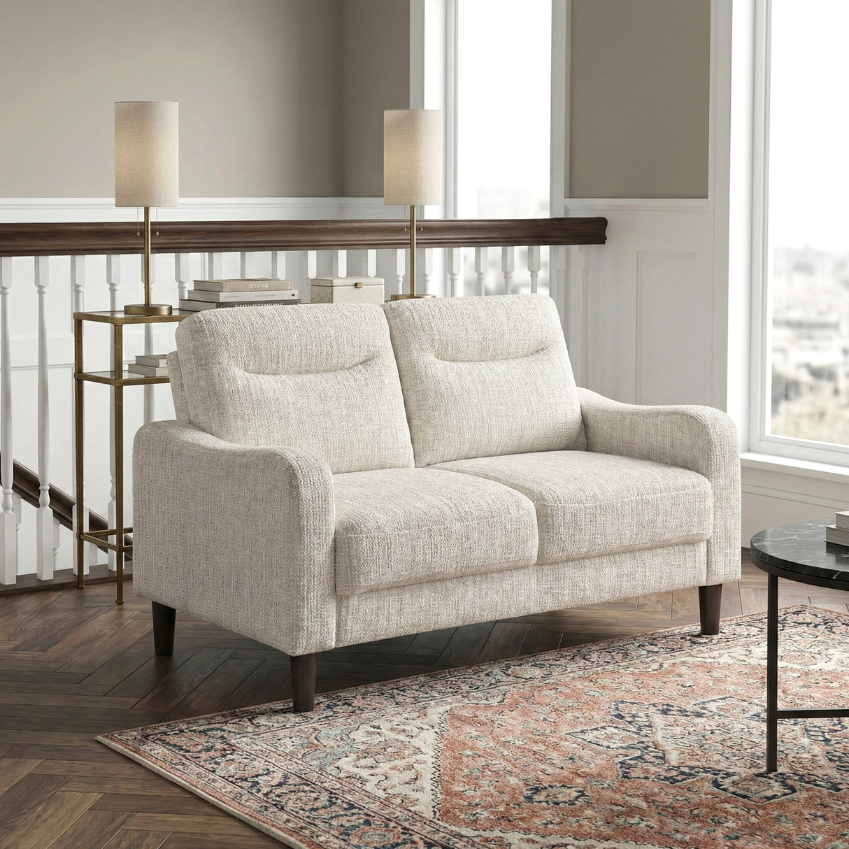 Linden Taupe Loveseat by Homelegance at Eve Furniture