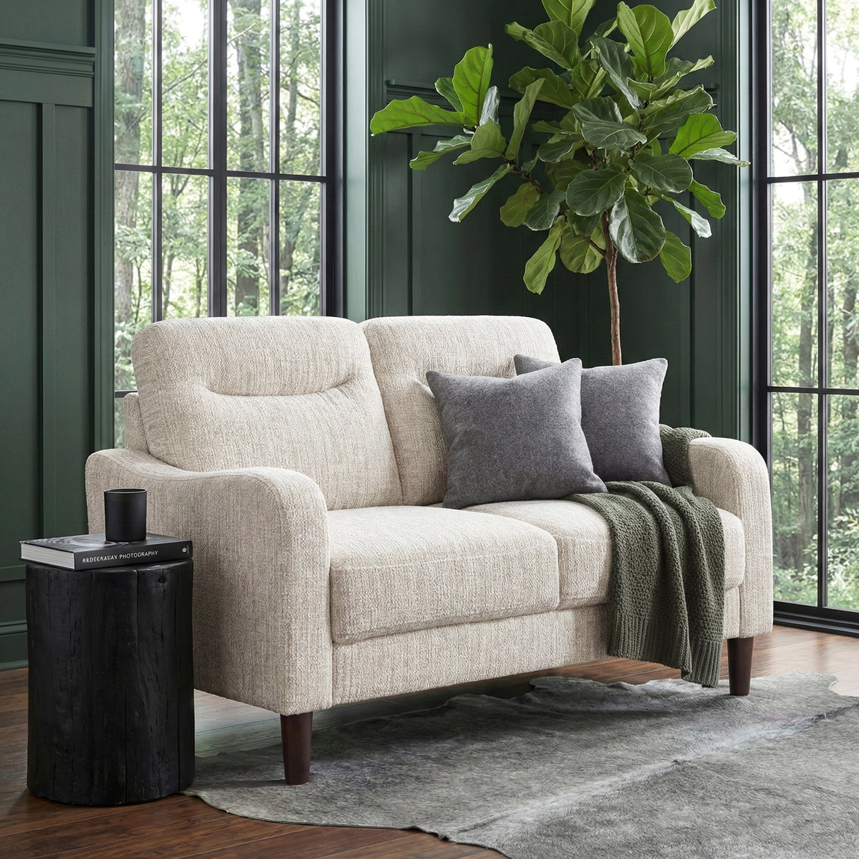 Linden Taupe Loveseat by Homelegance at Eve Furniture