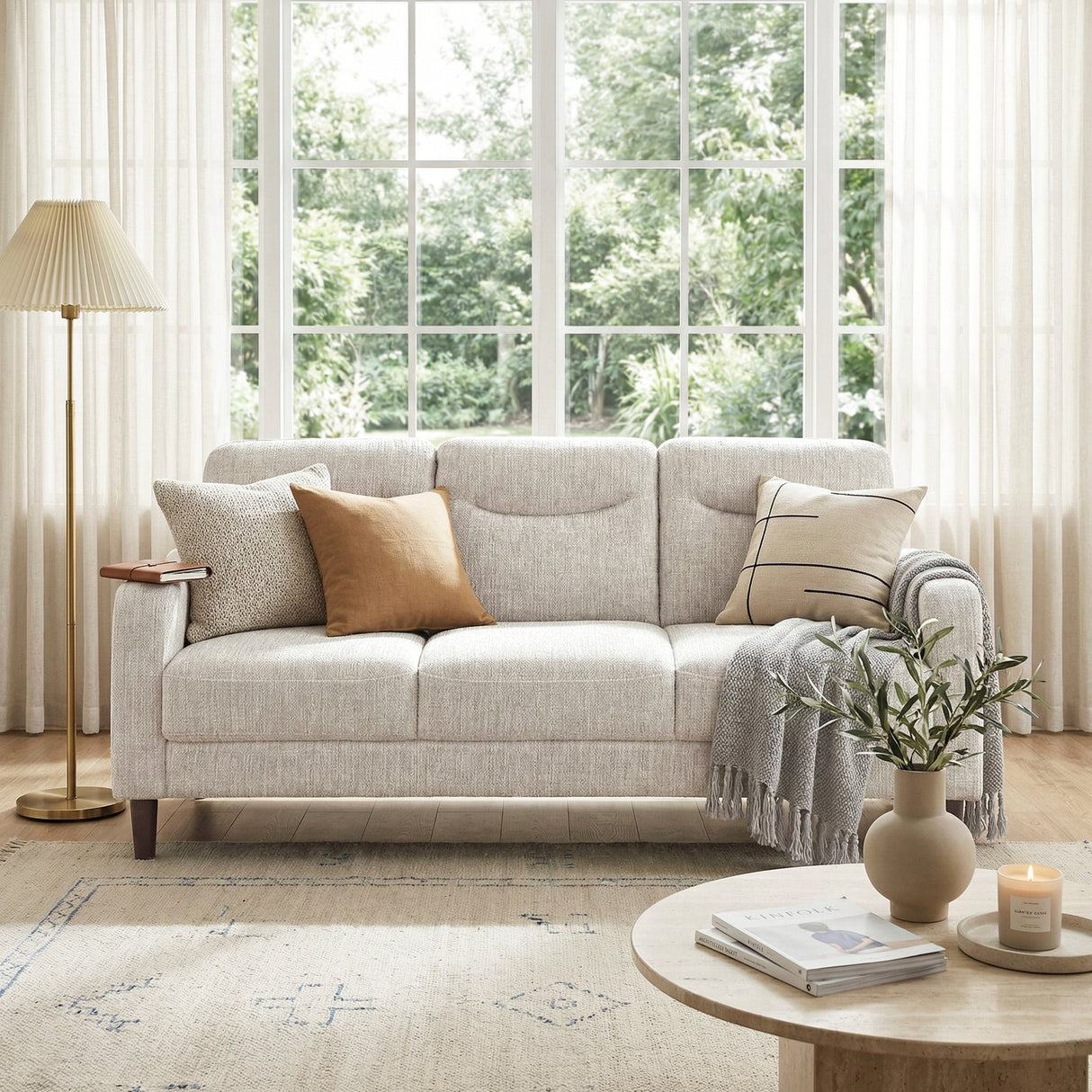 Linden Taupe Sofa by Homelegance at Eve Furniture