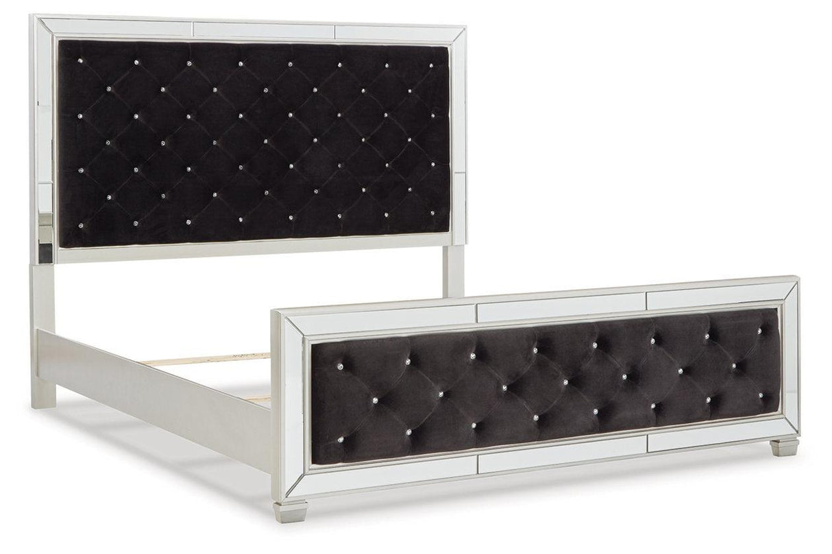 Lindenfield Silver Queen Upholstered Bed by Ashley at Eve Furniture