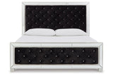 Lindenfield Silver Queen Upholstered Bed by Ashley at Eve Furniture