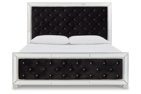Lindenfield Silver Queen Upholstered Bed by Ashley at Eve Furniture