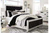 Lindenfield Silver Queen Upholstered Bed by Ashley at Eve Furniture