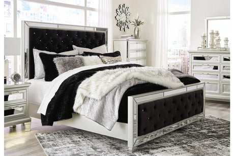 Lindenfield Silver Queen Upholstered Bed by Ashley at Eve Furniture