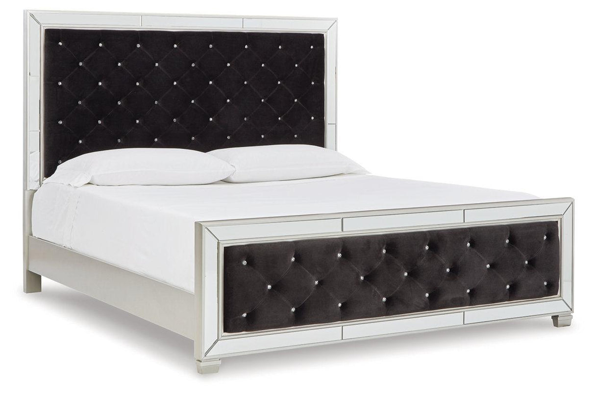 Lindenfield Silver Queen Upholstered Bed by Ashley at Eve Furniture