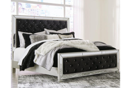 Lindenfield Silver Queen Upholstered Bed by Ashley at Eve Furniture