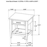 Lindenton Black 1-drawer Wood Occasional Side End Table by Coaster at Eve Furniture