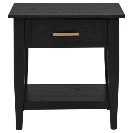 Lindenton Black 1-drawer Wood Occasional Side End Table by Coaster at Eve Furniture