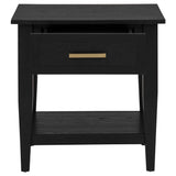 Lindenton Black 1-drawer Wood Occasional Side End Table by Coaster at Eve Furniture