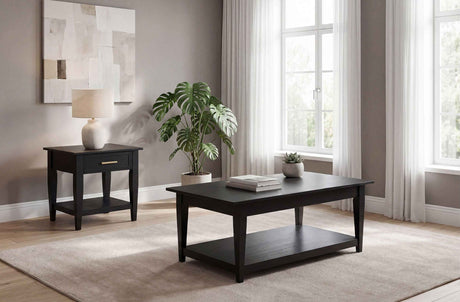 Lindenton Black 2-piece Wood Lift-Top Coffee and End Table Set by Coaster at Eve Furniture