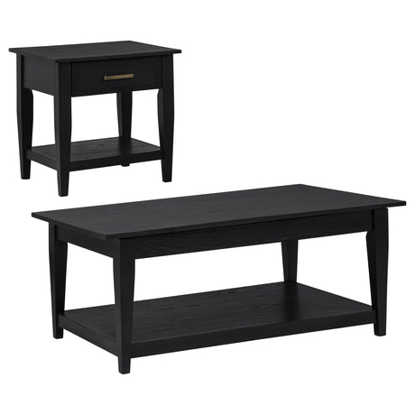 Lindenton Black 2-piece Wood Lift-Top Coffee and End Table Set by Coaster at Eve Furniture